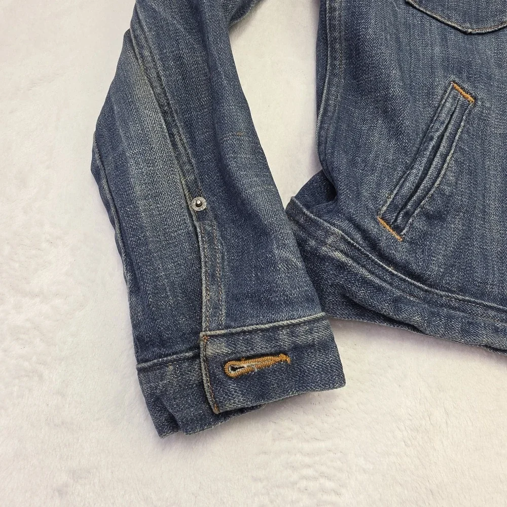 J.Crew Denim Jacket Womens Small Classic Blue Jean Button Front Trucker